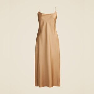 J.Crew Satin Slip Dress in Camel Brown